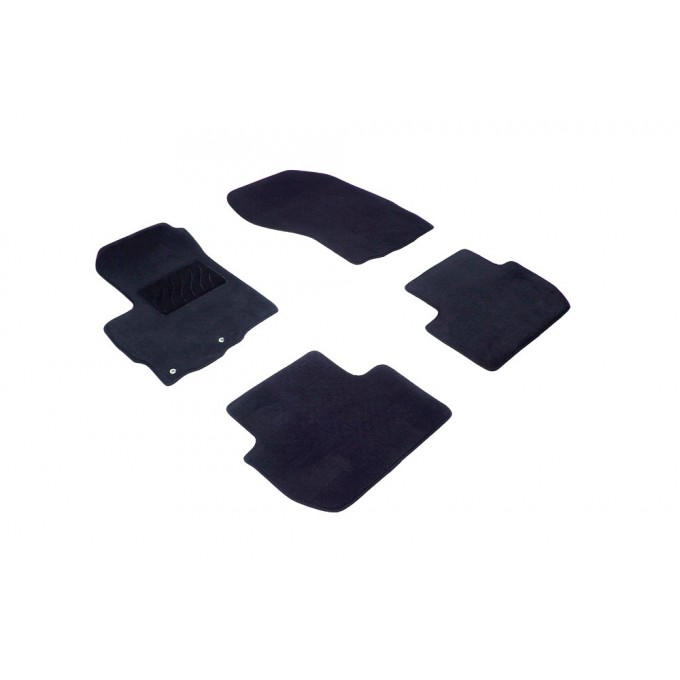 Ворсовые LUX коврики в салон SEINTEX для Mitsubishi Outlander II 2006-2012 (черные, 82763) 8276376269224