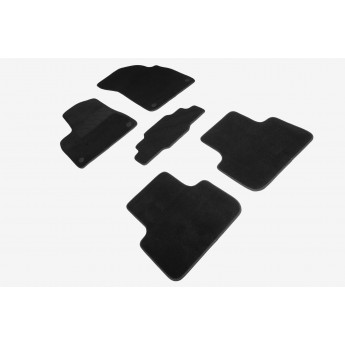 Ворсовые LUX коврики в салон SEINTEX для Audi Q7 II rest. 2019-н.в. (черные, 95981)
